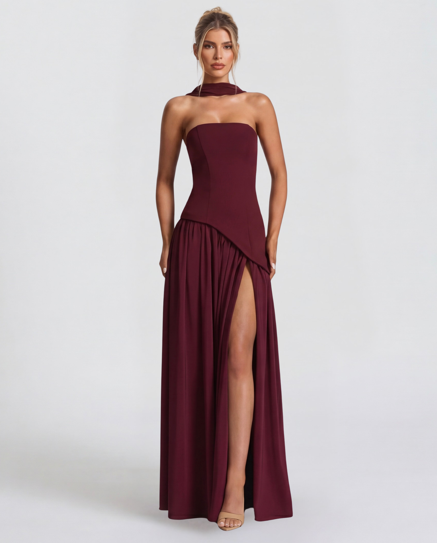 Celia | Vestido bicolor Con corte