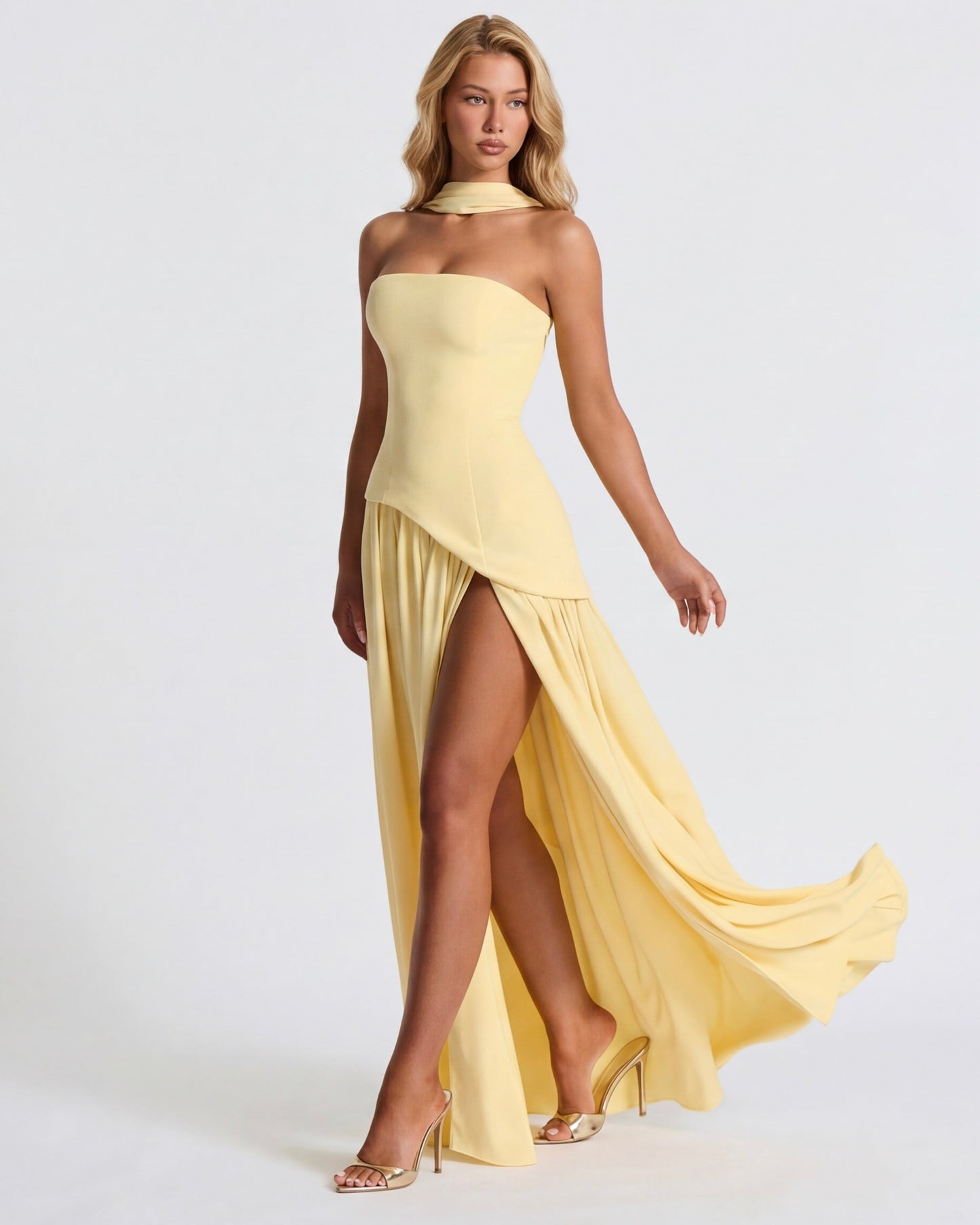 Celia | Vestido bicolor Con corte
