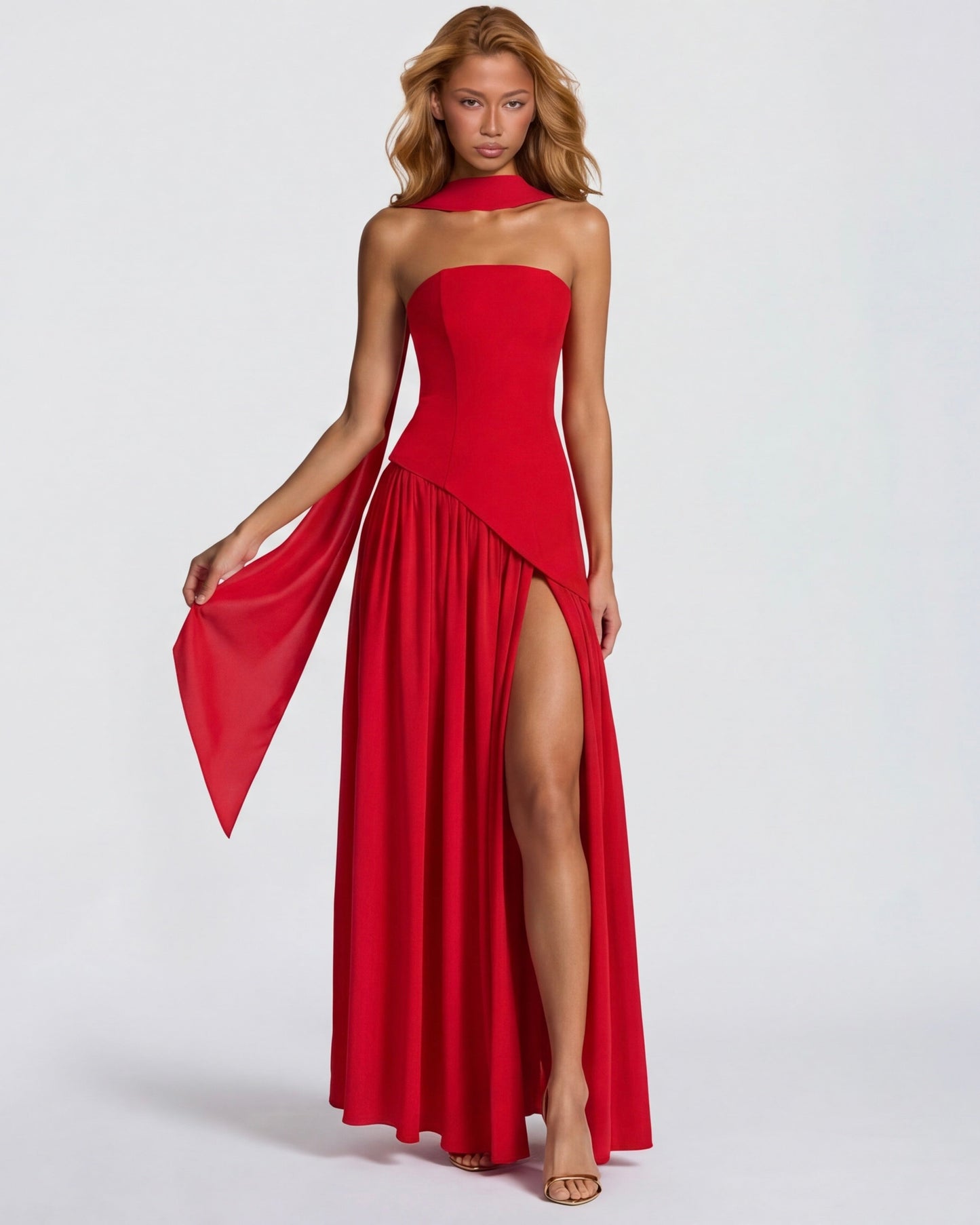 Celia | Vestido bicolor Con corte