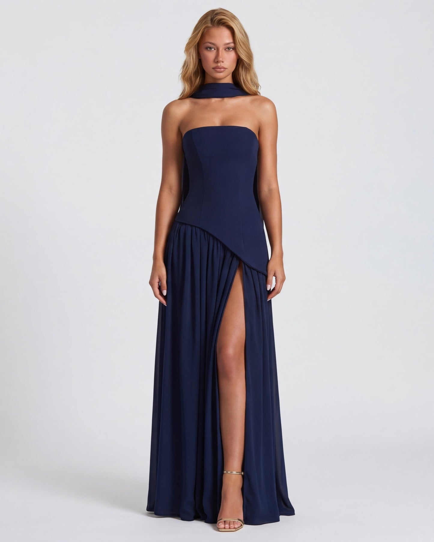 Celia | Vestido bicolor Con corte